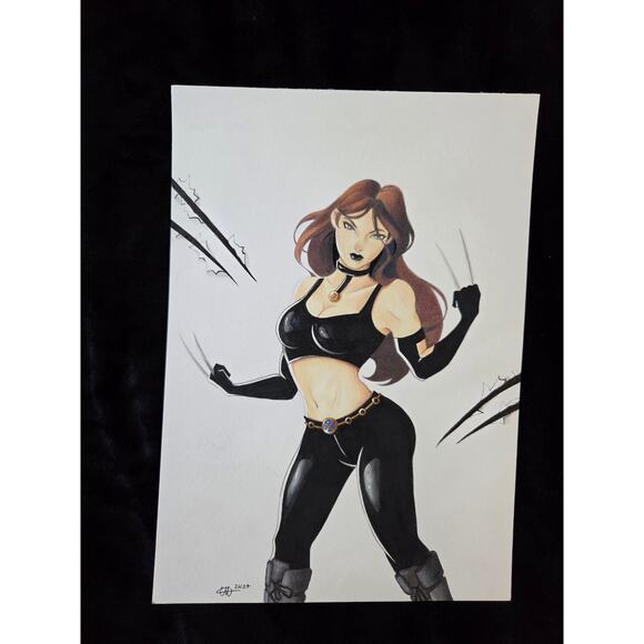 X-23 - Original Art drawing sketch 12" x 8.25" - Signed w/COA